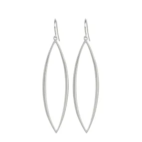 Sterling Silver Long Oval Bar Earrings