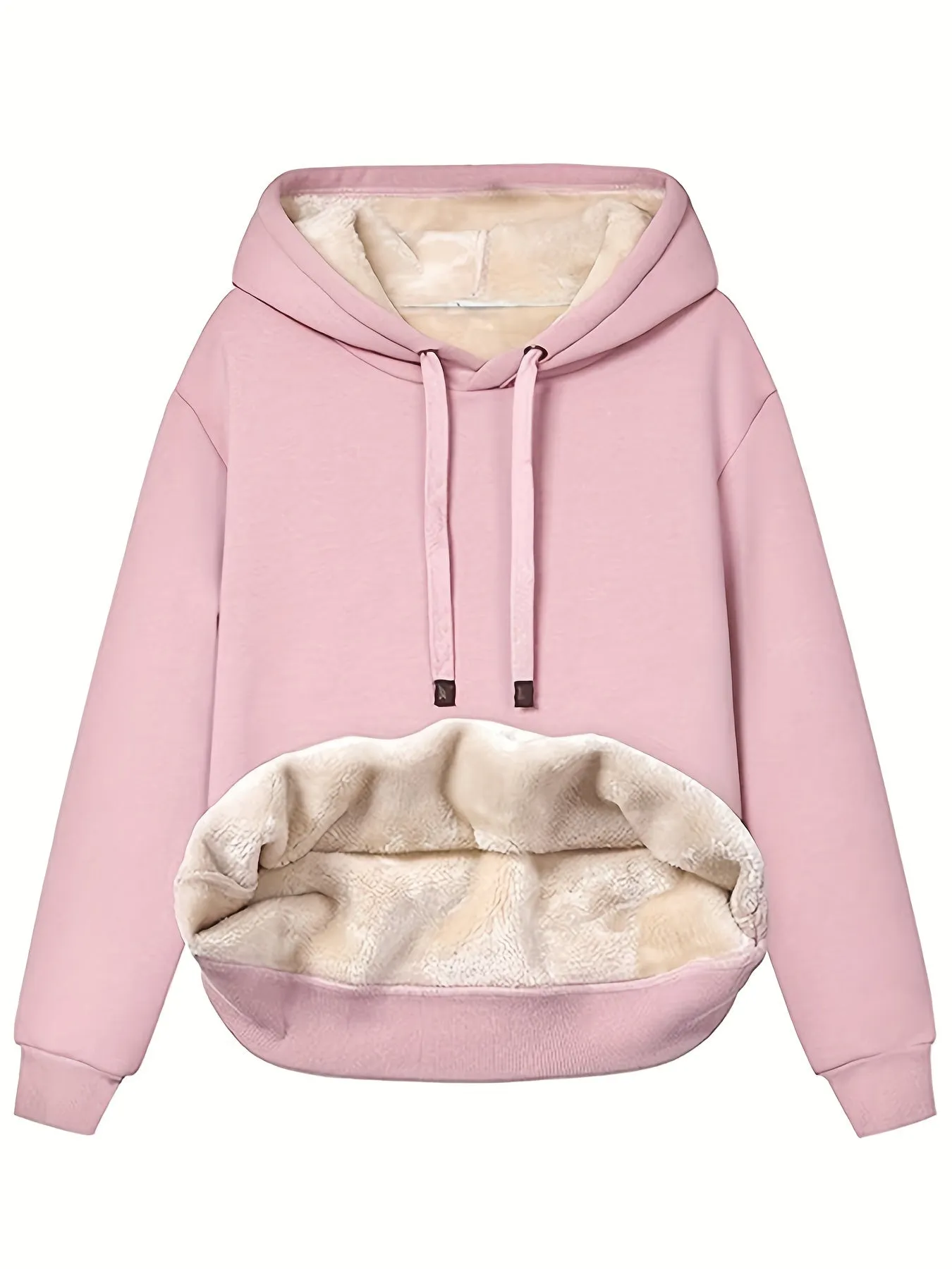 Stylish Womens Hoodie Solid Kangaroo Pocket for Fall  Winter