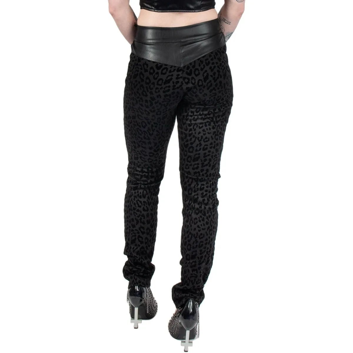 Switchblade Stiletto  | Black Leopard High Waisted Rebel Pants