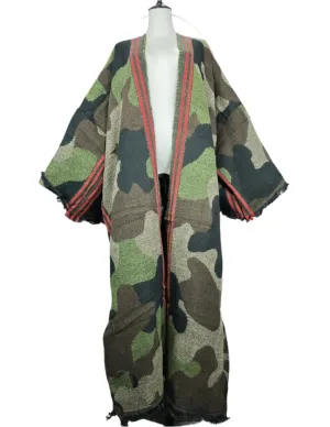 TEEK - Camouflage Open Front Long Cardigan