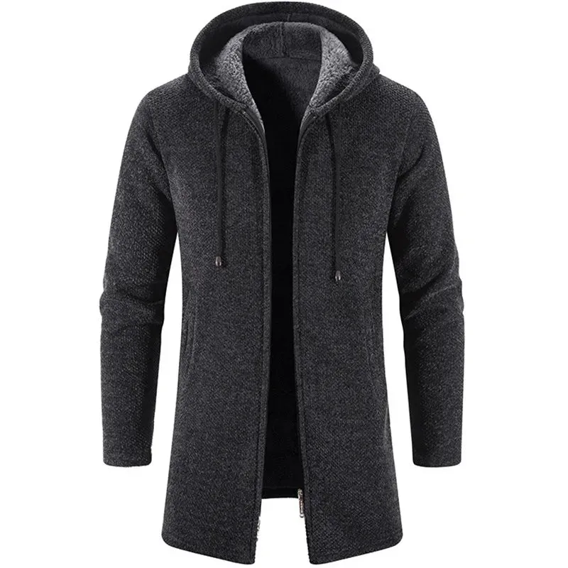 TEEK - Mens Zipper Medium Long Sweatercoat