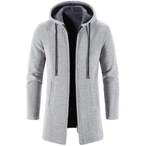 TEEK - Mens Zipper Medium Long Sweatercoat