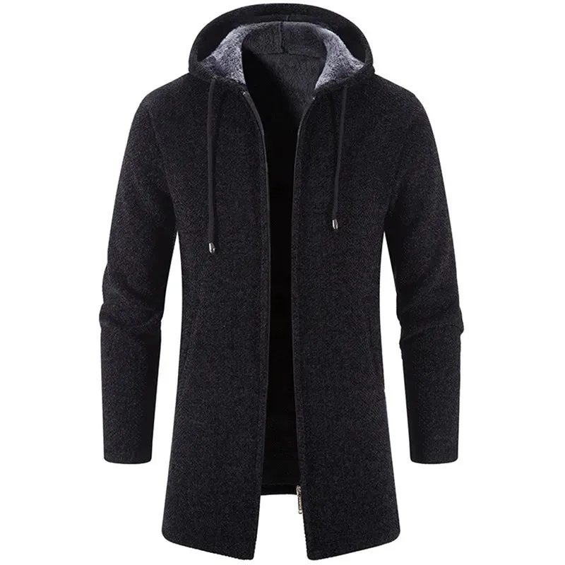 TEEK - Mens Zipper Medium Long Sweatercoat