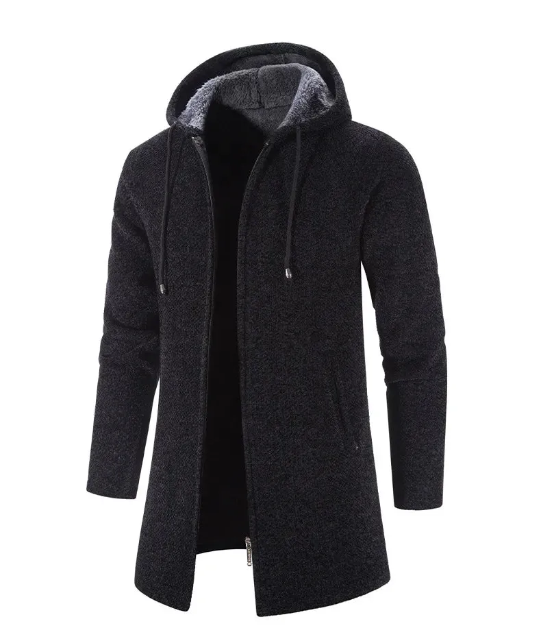 TEEK - Mens Zipper Medium Long Sweatercoat