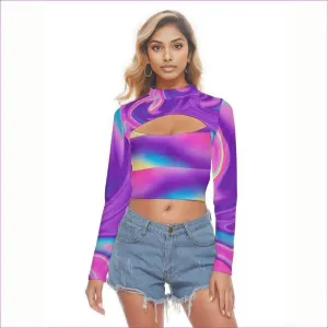 Tie-Dye Lady's Hollow Chest Tight Crop Top