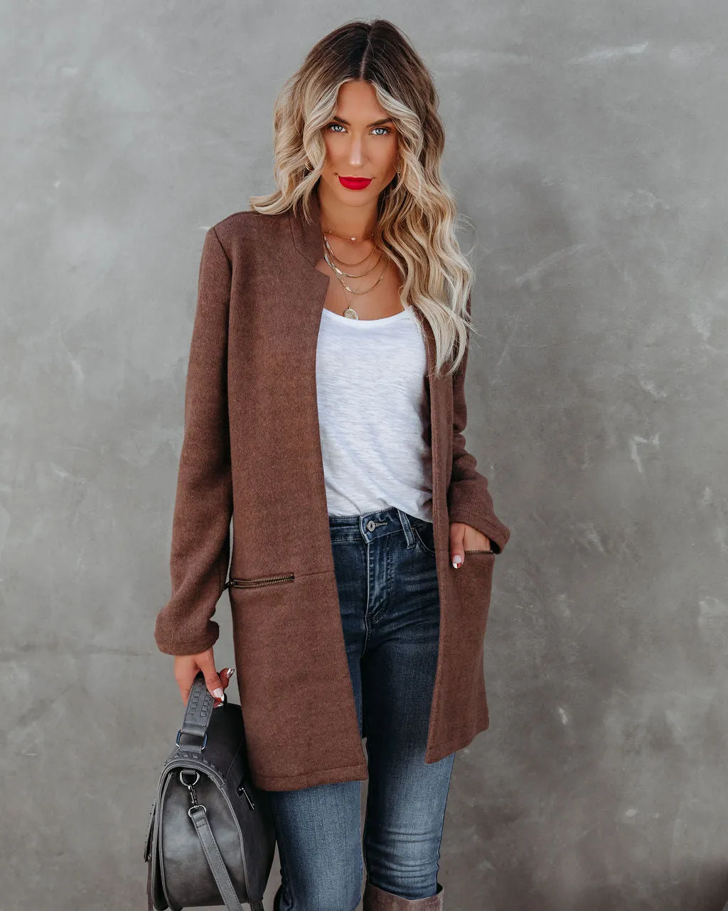 Toleet-Winter and Autumn Outfits Christmas/Thanksgiving_Pocketed Coat in Mocha