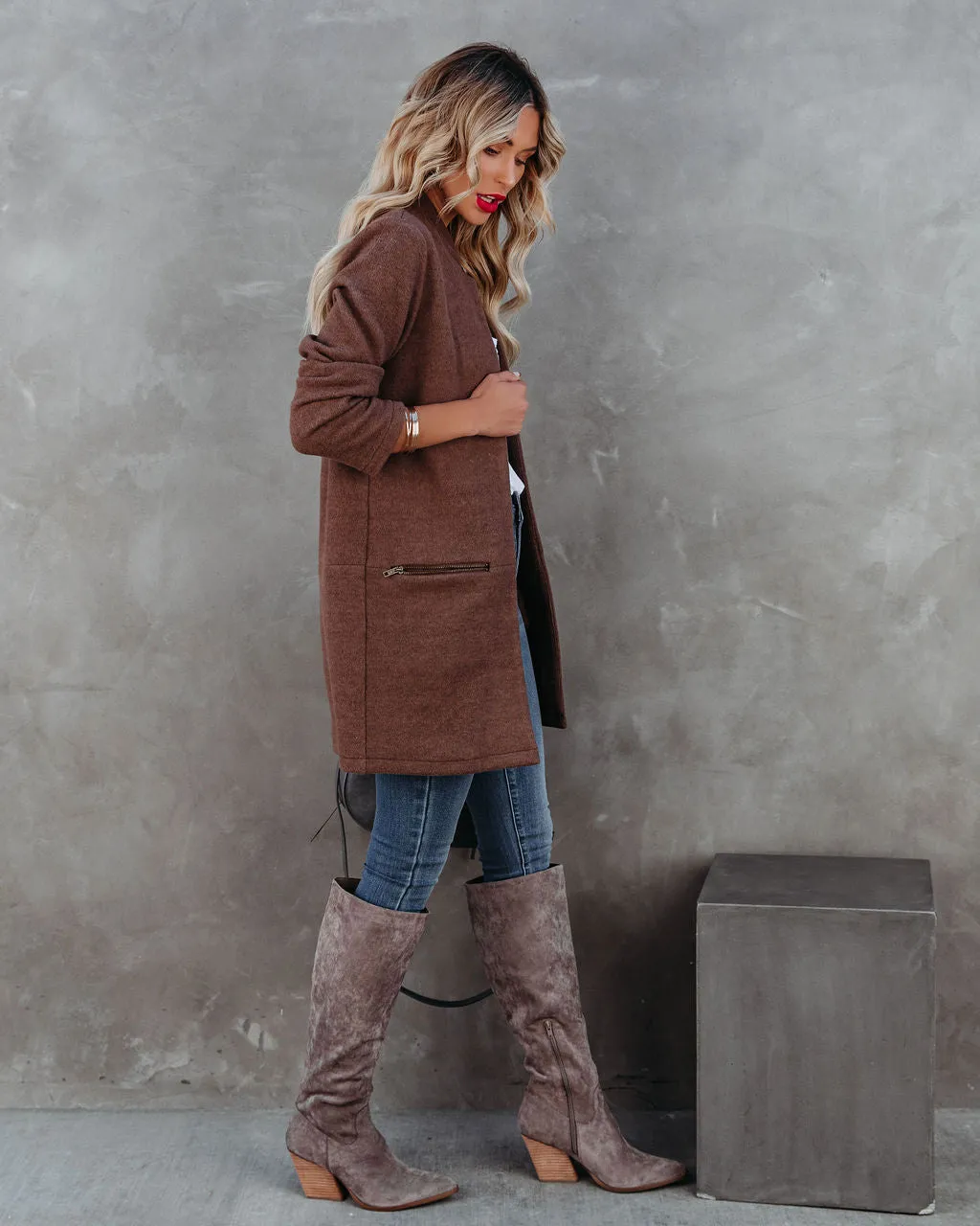 Toleet-Winter and Autumn Outfits Christmas/Thanksgiving_Pocketed Coat in Mocha