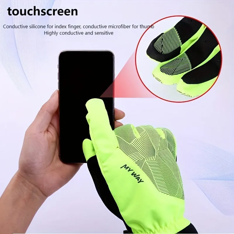 Touchscreen Winter Gloves - Waterproof, Windproof & Warm for Skiing and Cycling, Non-Slip Grip, Durable Full Finger Design