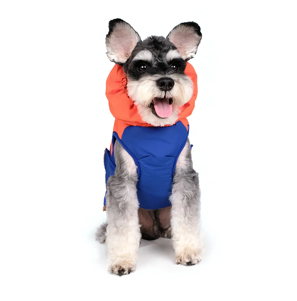 Turtle Padding Jacket in Orange and Blue (FINAL SALE)