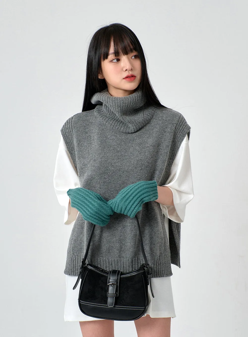 Turtleneck Cashmere Wool Vest OD01