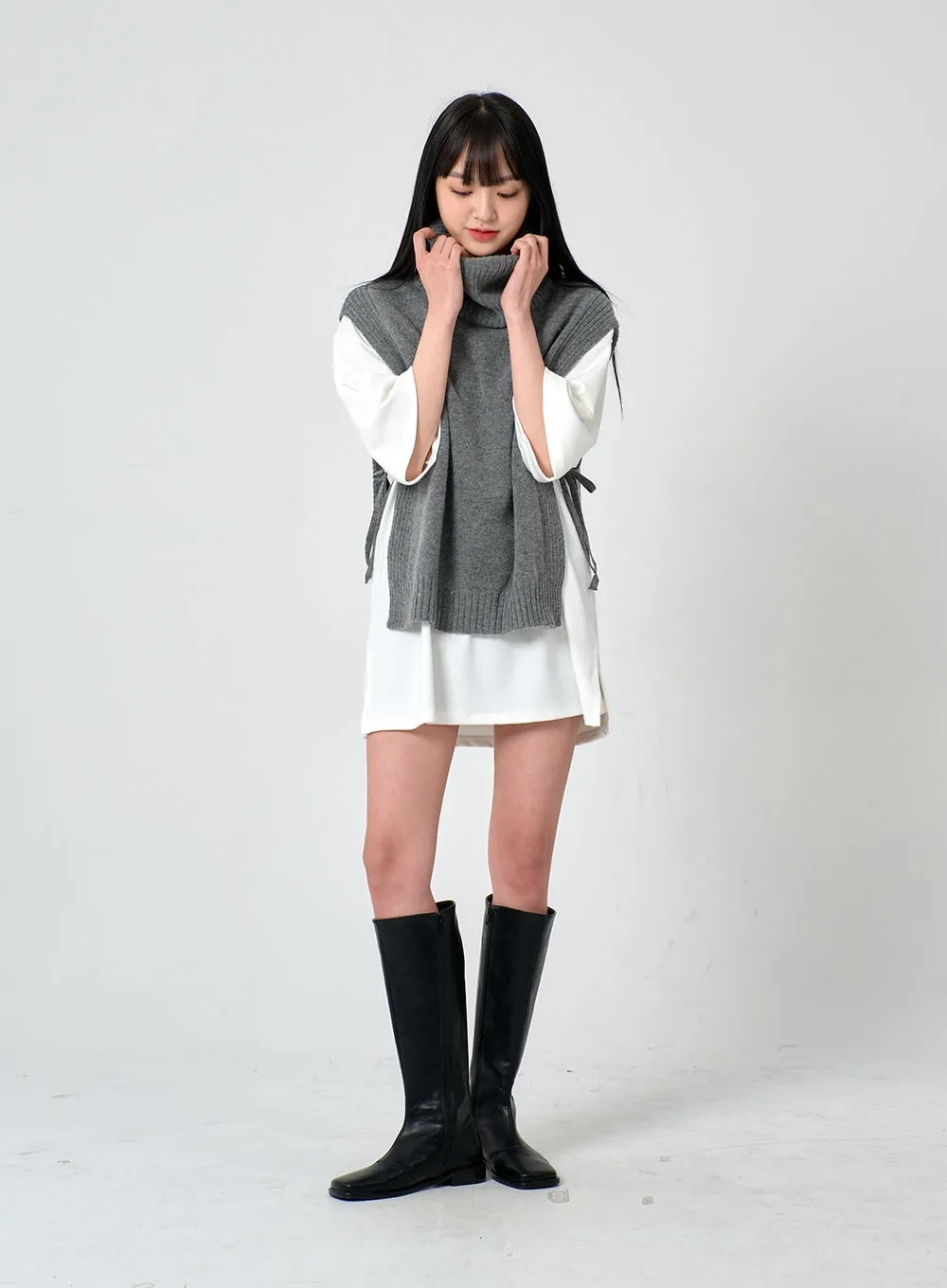 Turtleneck Cashmere Wool Vest OD01