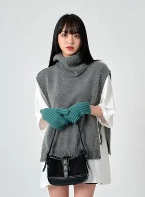 Turtleneck Cashmere Wool Vest OD01