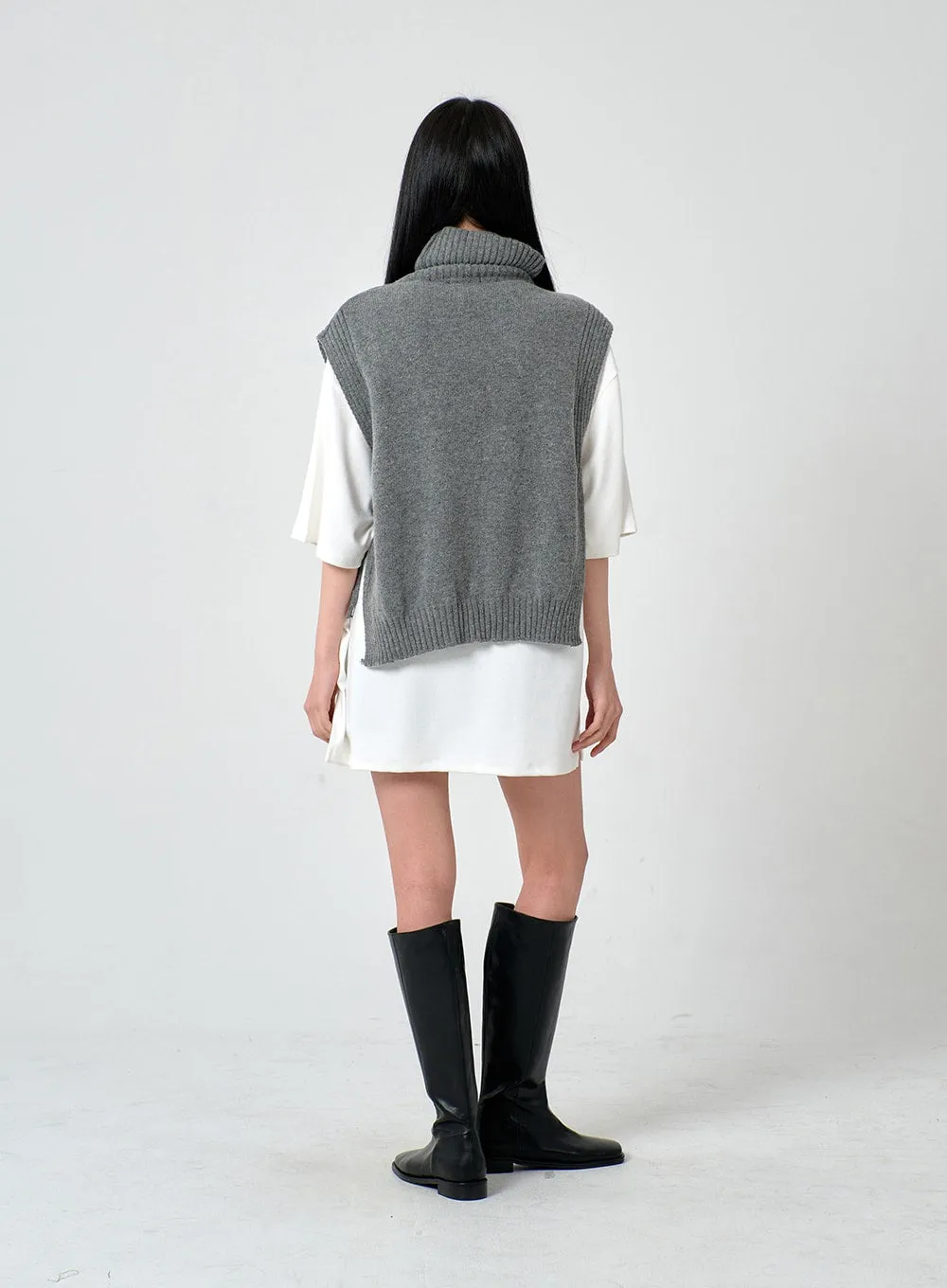 Turtleneck Cashmere Wool Vest OD01