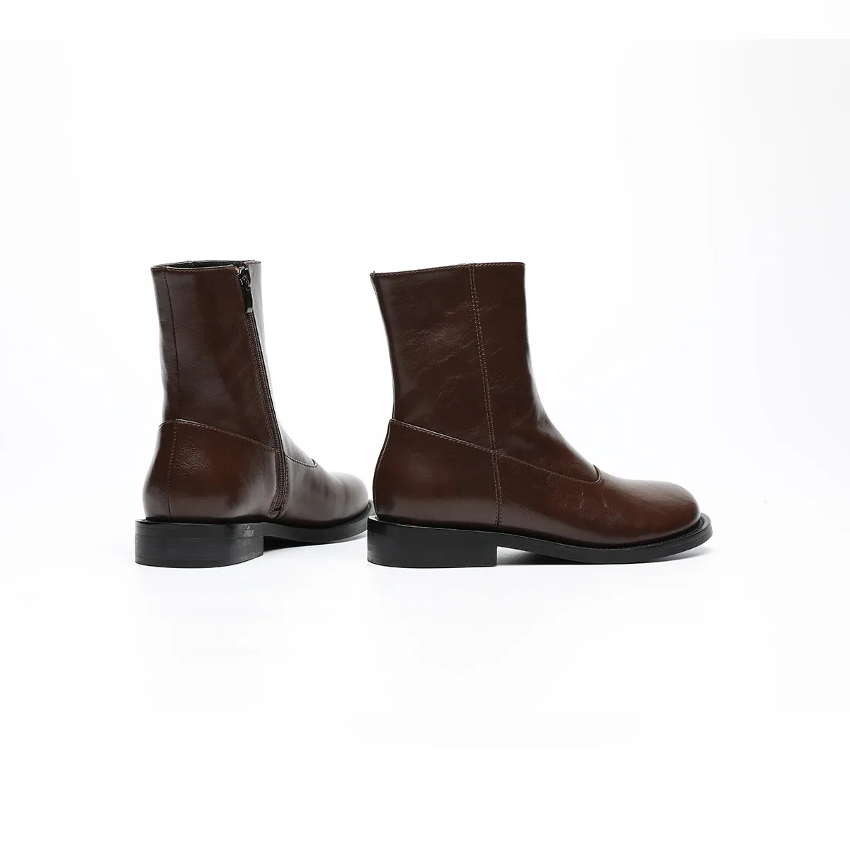 Versatile Flat Fleece-Lined Martin Mid-Calf Boots