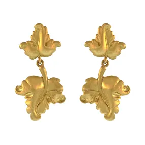 Victorian Double Leaf Drop Earrings