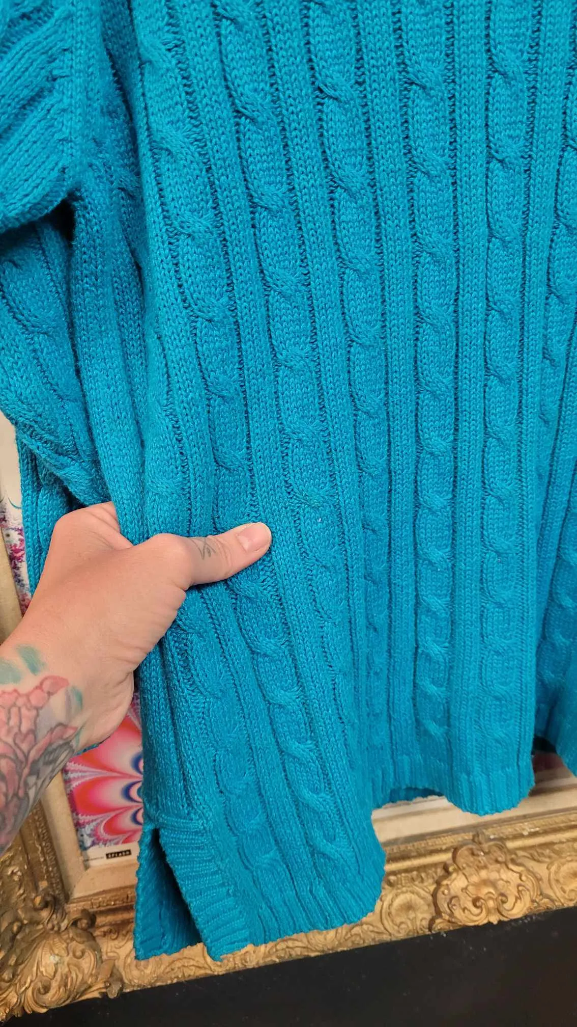 Vintage 90's Sk Wear Teal Blue Sweater