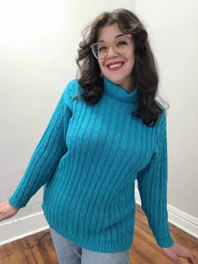 Vintage 90's Sk Wear Teal Blue Sweater