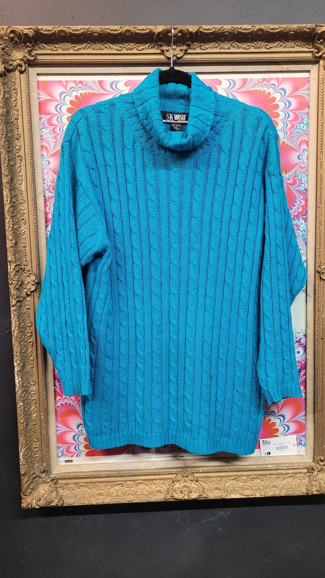 Vintage 90's Sk Wear Teal Blue Sweater