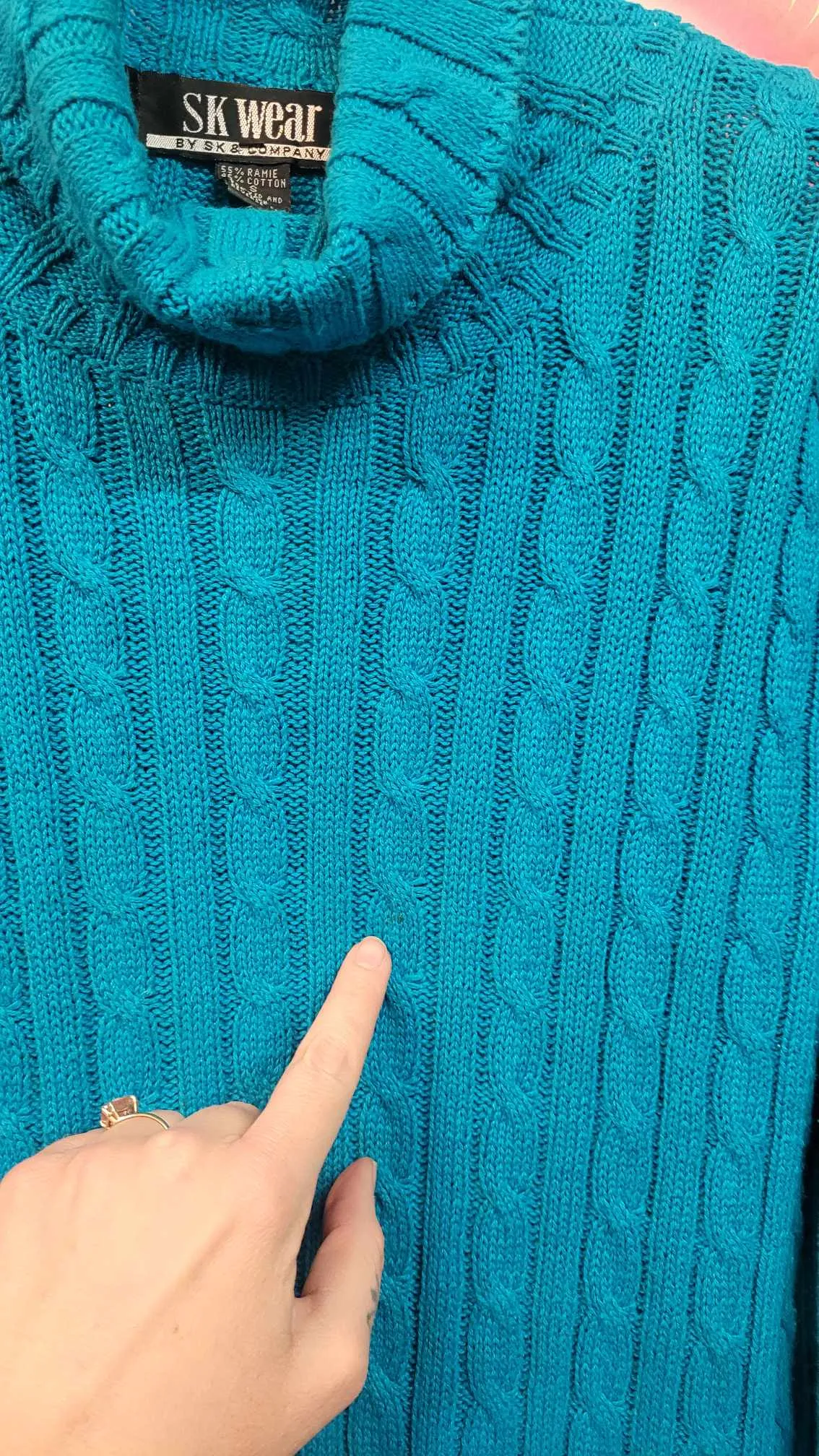 Vintage 90's Sk Wear Teal Blue Sweater