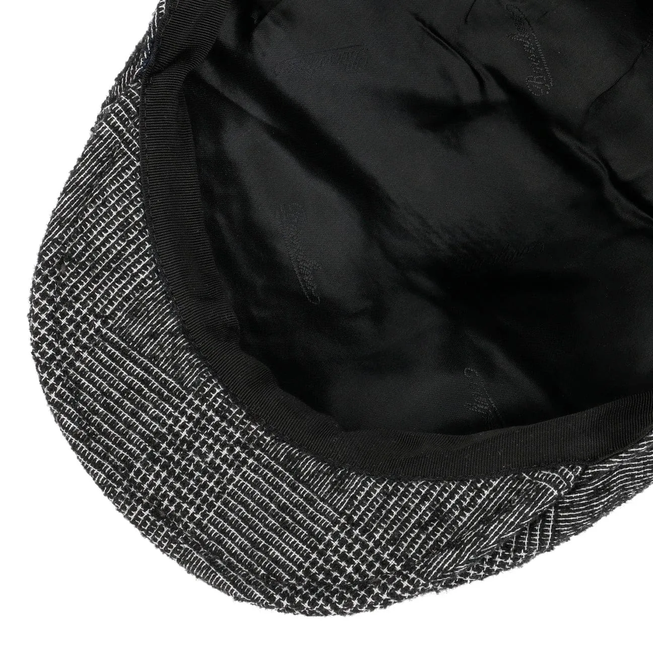 Virgin Wool Check Flat Cap by Borsalino