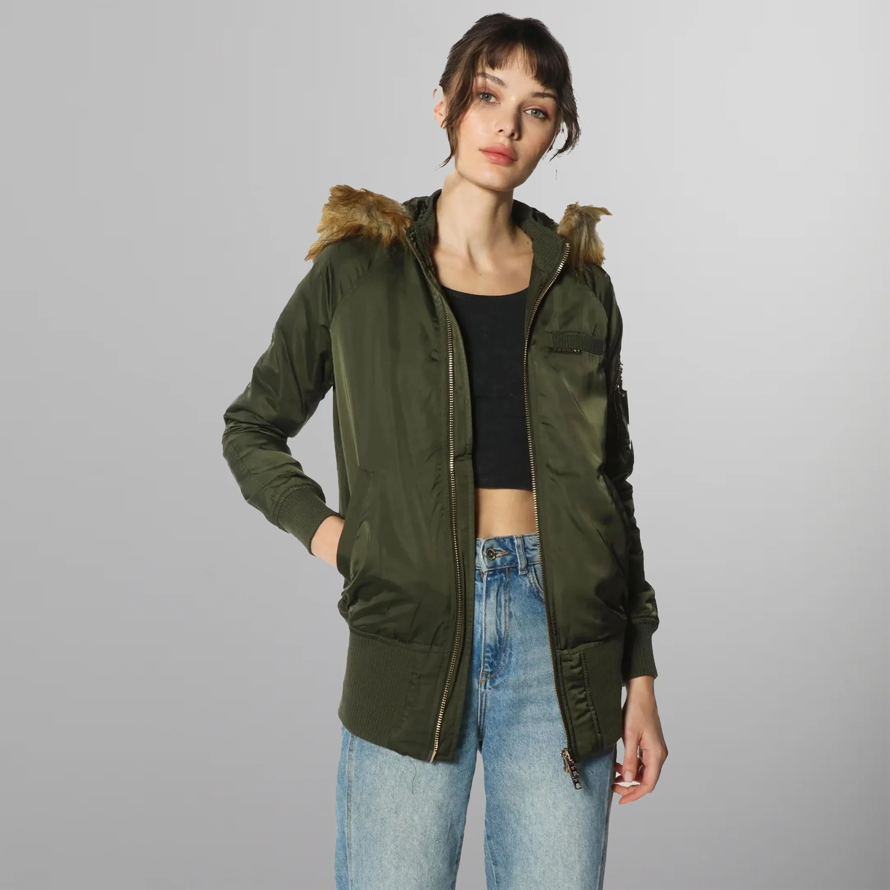 Women's Elongated Bomber Jacket - FINAL SALE