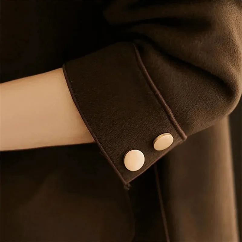 Women's Fashion Short Double-faced Wool Coat