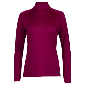 Women's Peach Skins Solid T-Neck - Festival Fuchsia