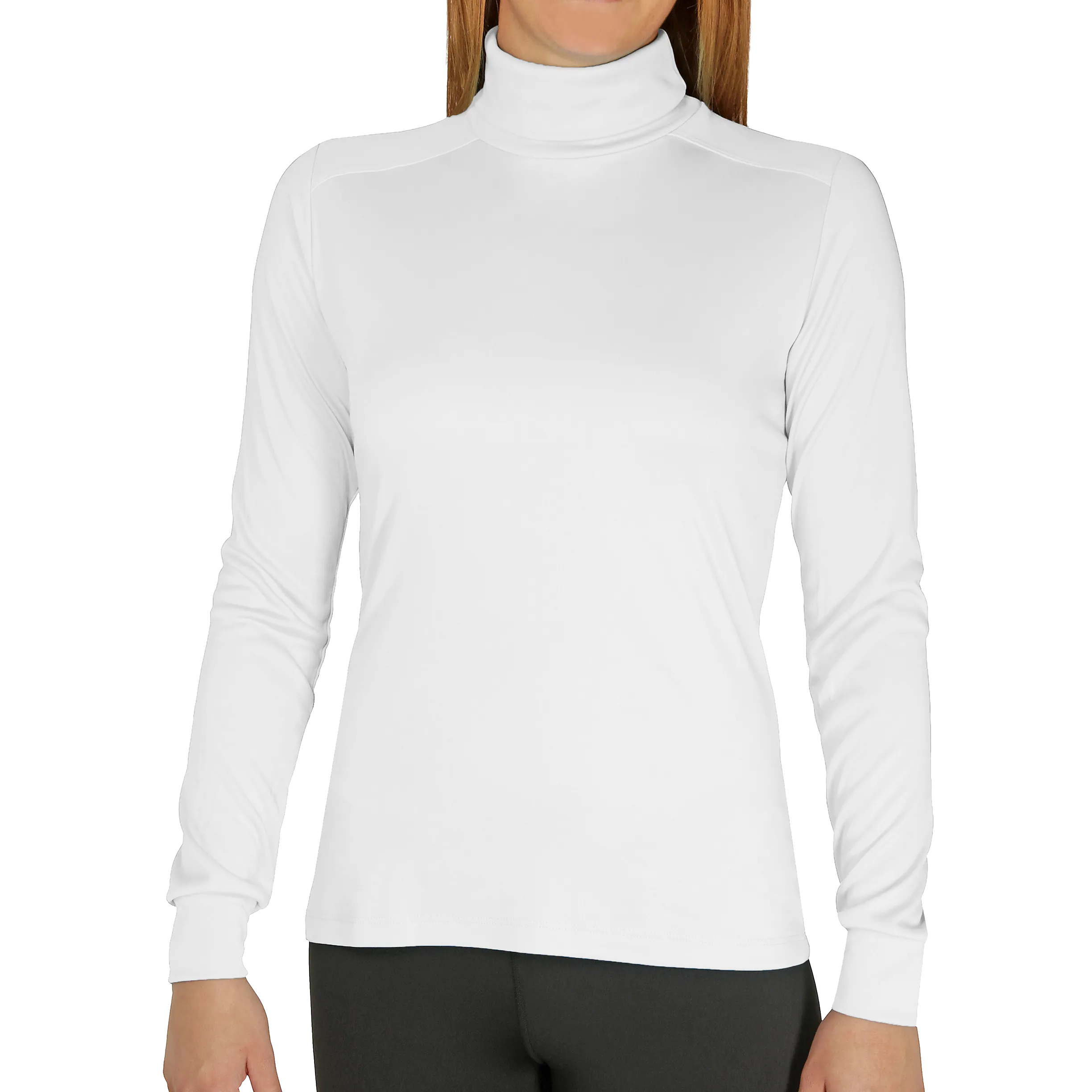 Women's Peach Skins Solid T-Neck - White