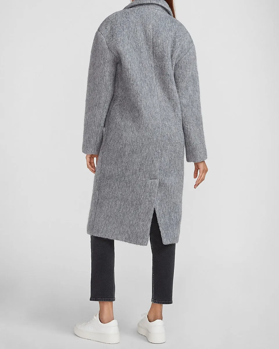 Wool-Blend Car Coat in Gray