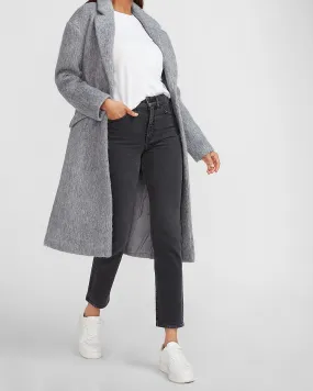 Wool-Blend Car Coat in Gray