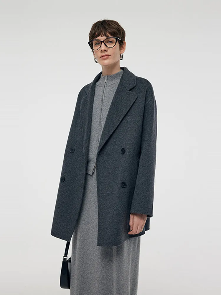 Wool Double-Breasted Women Coat