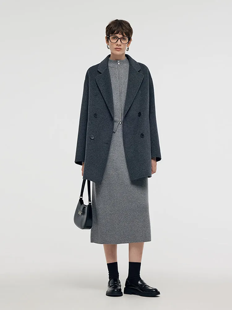 Wool Double-Breasted Women Coat