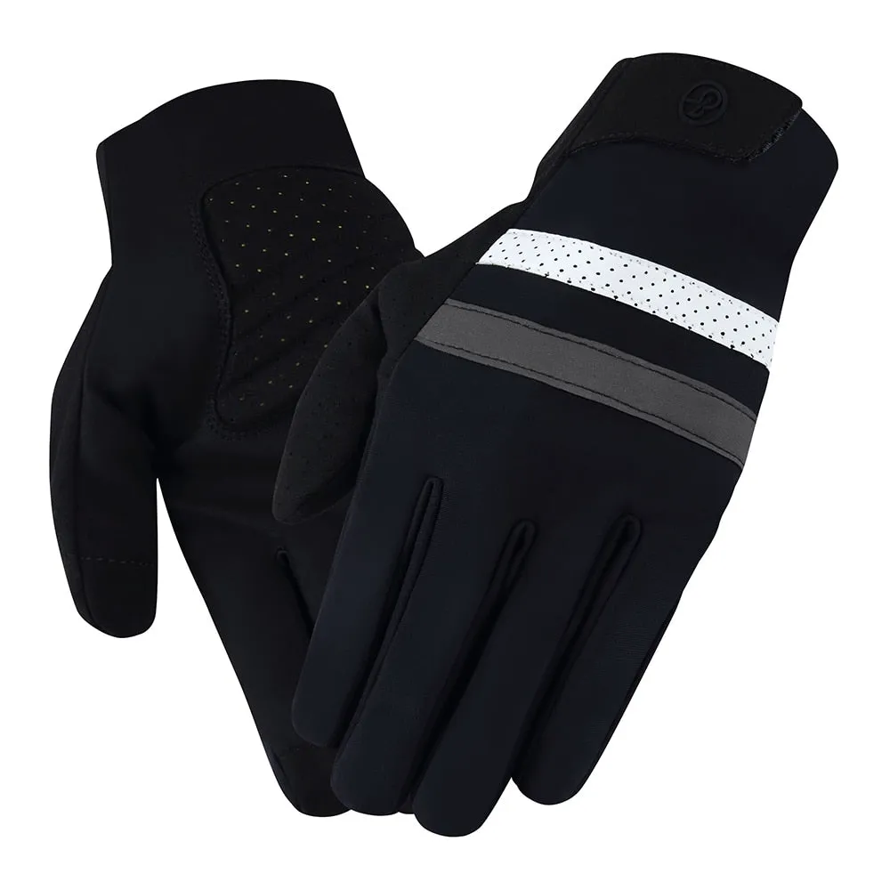 YKYW MTB Road Cycling Thermal Fleece Full Finger Gloves Windproof Waterproof Absorbing Anti-Slip XRD Technology Shockproof Reflective 4 Colors