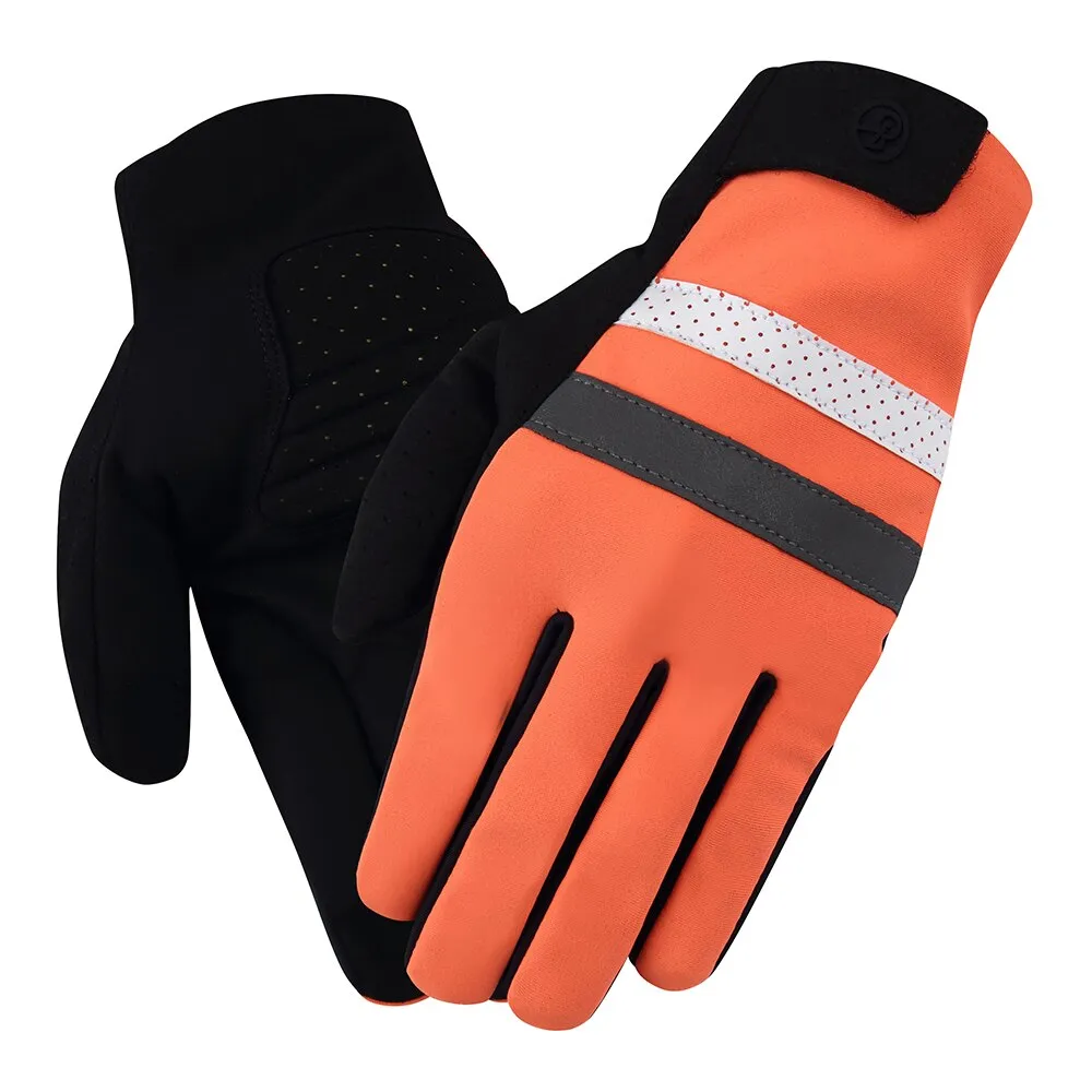 YKYW MTB Road Cycling Thermal Fleece Full Finger Gloves Windproof Waterproof Absorbing Anti-Slip XRD Technology Shockproof Reflective 4 Colors